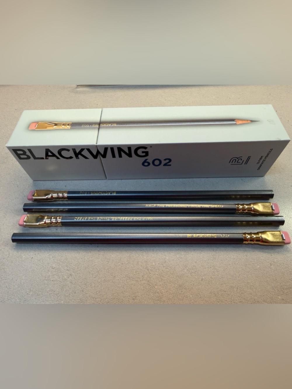 Blackwing 602 Unsharpened Pencils. Half the pressure, twice the speed!